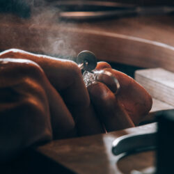 Peeling useless parts of a jewelry. High quality photo